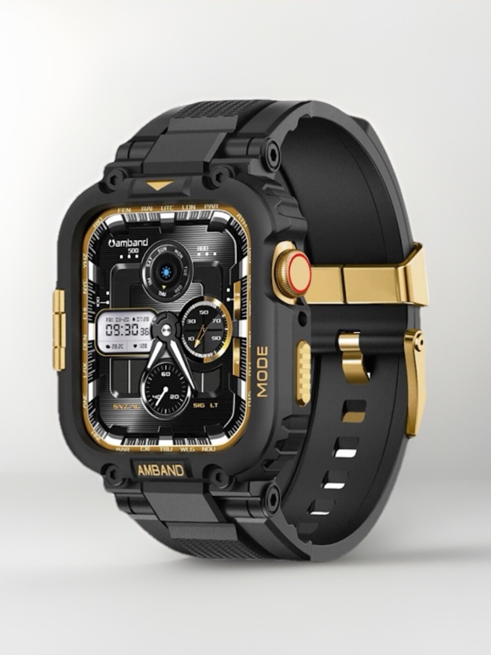 Smartwatch Band Rugged M1 Sports Series - Apple Watch Compatible - Black/Gold